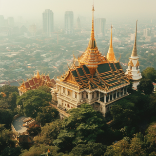 Храм Золотая гора Бангкока